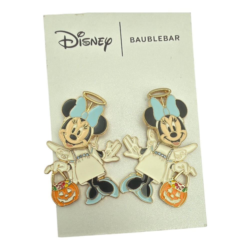 Baublebar X Disney Minnie Mouse Halloween Trick or Treat Pumpkin Earrings New